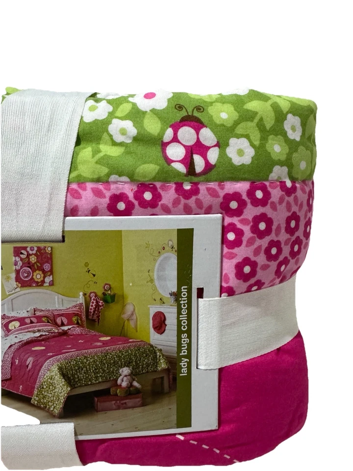 Juego completo de sábanas Circo Lady Bugs edredón fundas rosa verde jardín floral objetivo niños Foto 3 de 4