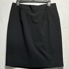 Calvin Klein Skirt Womens 10 Petite Black Pencil Straight Modern Career Office