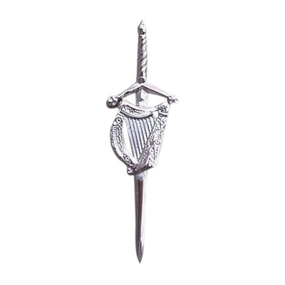 #ad New Irish Harp kilt Pin 4quot; Highland Chrome Finish Scottish Kilt Pins Brass AAR $8.99