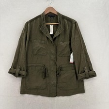 Social Standard Sanctuary Safari Tencel Jacket Womens Small Green Utility Travel