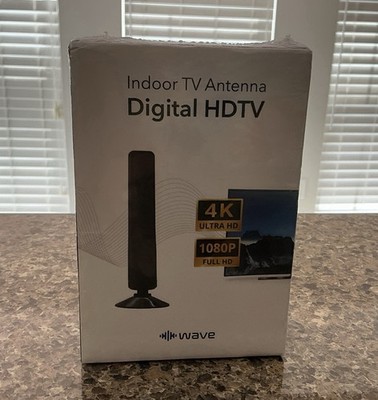Wave Max Indoor TV Antenna 4K Ultra HD Signal Booster  1080p NEW