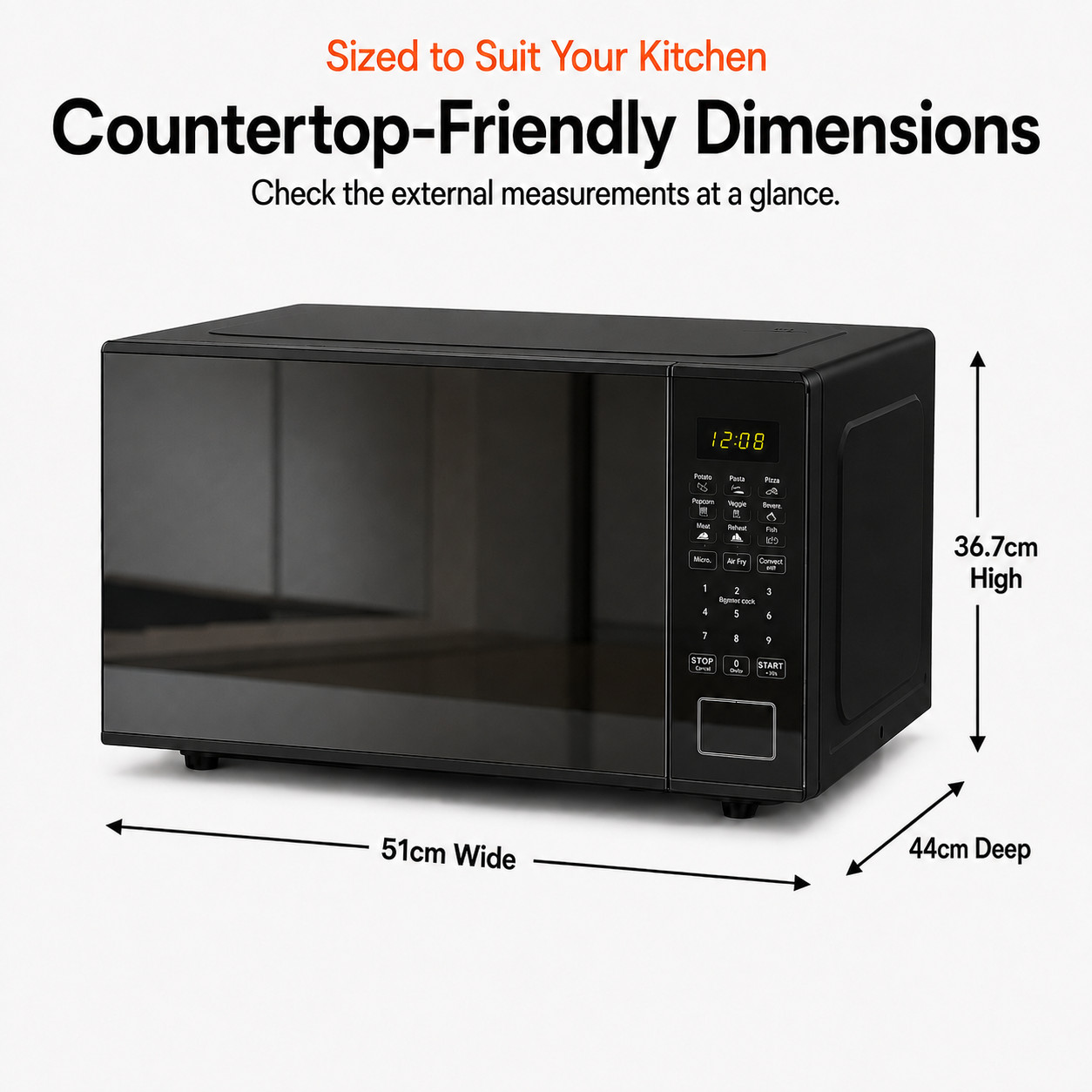 Cookology 28L 900W Combi Microwave Air Fryer with Grill & Oven - Black