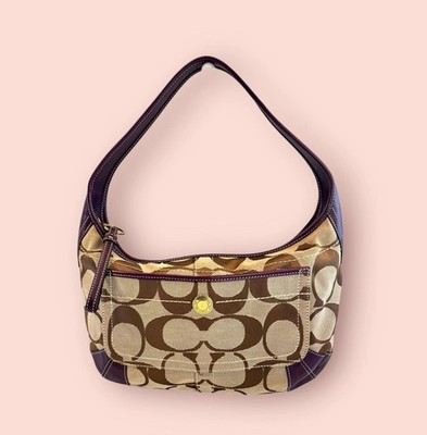 バッグ Coach Ergo Hobo Signature Shoulder Bag COACH Y2K Vintage Ergo Hobo Shoulder Bag Signature Canvas Purple