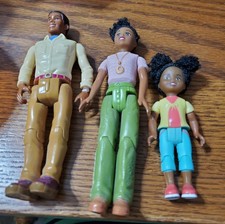 Vintage Lot of 3  Fisher Price Loving Family Dolls 1990s Bendable. Posable