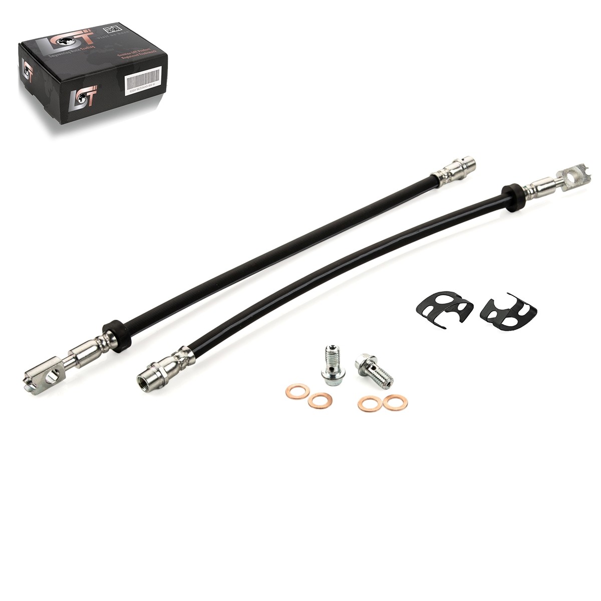 2X Brake Hose Brake Line With Retaining Spring Front Axle For VW LUPO