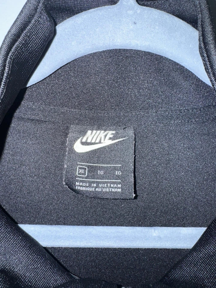 Chaqueta Nike Air Track Para Hombre XL Negra Blanca Cremallera Completa Retro Script Logo Foto 3 de 4