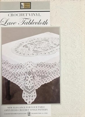 Crochet Vinyl Lace Tablecloth Smooth Luxury Texture Dining Decoration