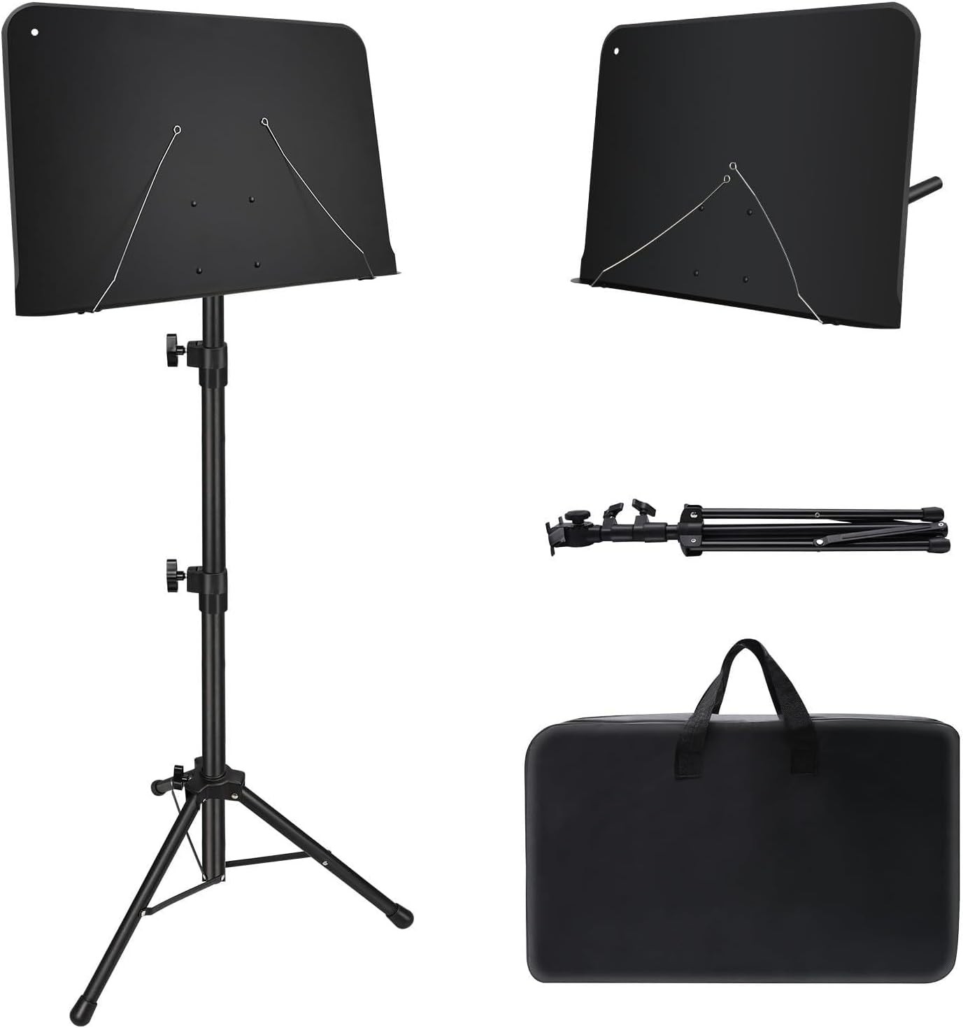 Adjustable Portable Folding Music Stand for Sheet Music with Carry Bag & Clip