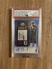 2020-21 Anthony Edwards Contenders Optic Rookie Ticket Blue /99 Autograph PSA 9