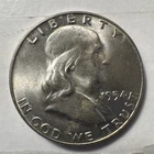 1954D Benjamin Franklin Silver Half Dollar Coin BU Condition 90% Silver