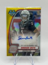 Donovan Smith #PA-DSM Yellow Refractor Auto /75 2024 Bowman University Chrome