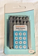 ImpressArt Birth Flower Metal Stamps 4mm Set 12pc Jewelry Making Craft Tools NIP