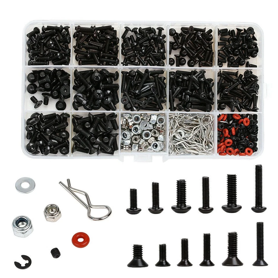 1/10 M3 M4 Metal Screws Nuts Box Kit For RC Crawler Car Axial SCX10 TRX4 Redcat - Image 2 of 4