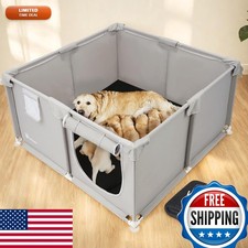 Duckygoo Whelping Box 50L x 50W x 25H 600D Oxford Fabric for Dogs
