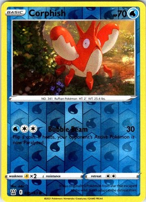 Corphish Common SWSH05: Battle Styles 038/163 Reverse Holo LP