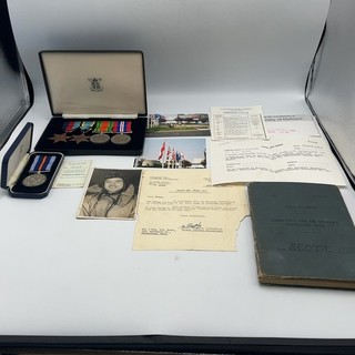WW2 RAF Sgt H S Scott 901570 KIA Medal Group Flying Log Book & Paperwork