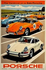Porsche Boxter 911 Car 12x8in Metal Sign Timeline Logo Poster Vintage Art mm