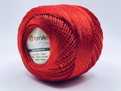 Red YarnArt Tulip Size 10 Microfiber Thread 17314 50g 273y Crochet Embroidery