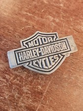 Harley-Davidson Silver Metal Logo Money Clip Tie Clip 2 1/4" Wide 1 1/2" High