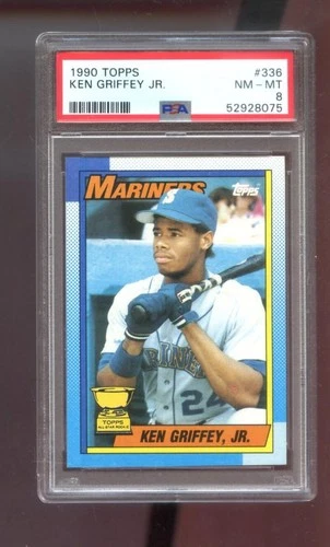 1990 Topps #336 Ken Griffey Jr. All-Star Rookie PSA 8 Graded Baseball Card MLB