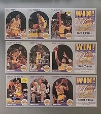 1990-91 Nba Hoops TACO Bell UNCUT Los Angeles Lakers MAGIC JOHNSON, WORTHY SCOTT