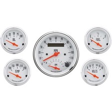 Omega Kustom 5-gauge Set 3-38 Speedotach Combo Kool White