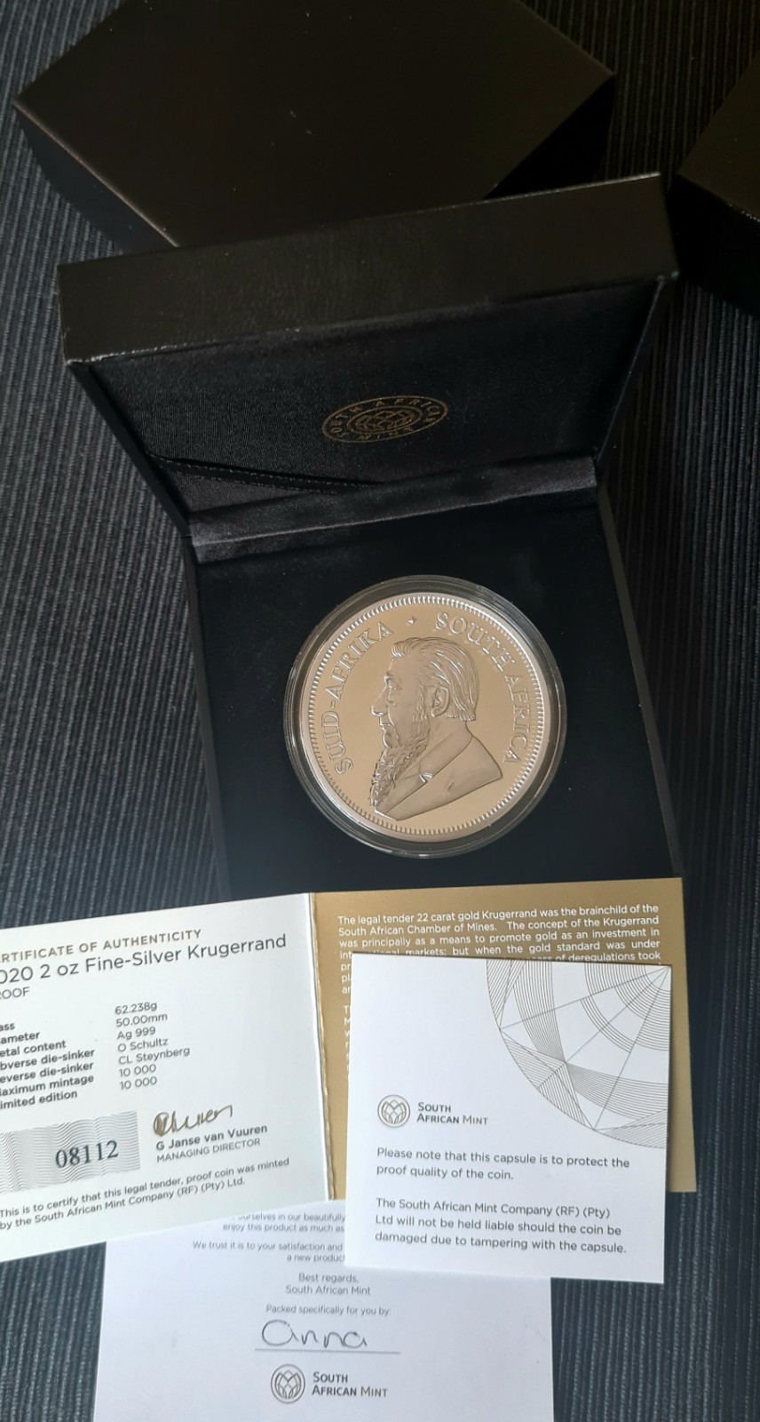2020 Krugerrand 2oz Silver Proof Coin