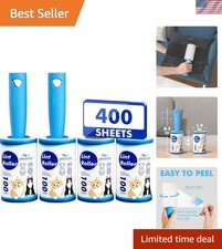 400-Count Ultra-Sticky Lint Roller Set with Ergonomic Handles for Pet Owners