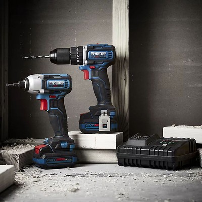 Power Tool Erbauer Drill And Impact Driver Set Metal Drill Ryobi
