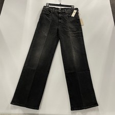 MOTHER The Rambler Mid-Rise Flood Jeans Women's Size 27 Black