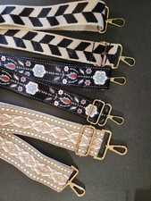 3 Guitar Style Purse Straps NEW Embroidered Adjustable Crossbody Replacement