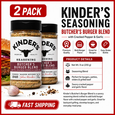 2 Pack Kinder's Butcher's Burger Blend Seasoning 9 oz EACH
