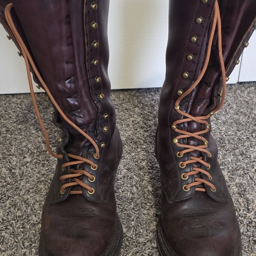 White's Boots Brown Leather Lace-Up Industrial Work Boots Size 8