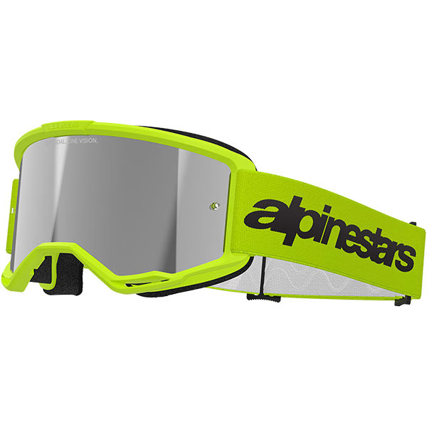 Alpinestars Vision 3 Wordmark Motocross Goggles - Fluo Yellow / Silver Lens
