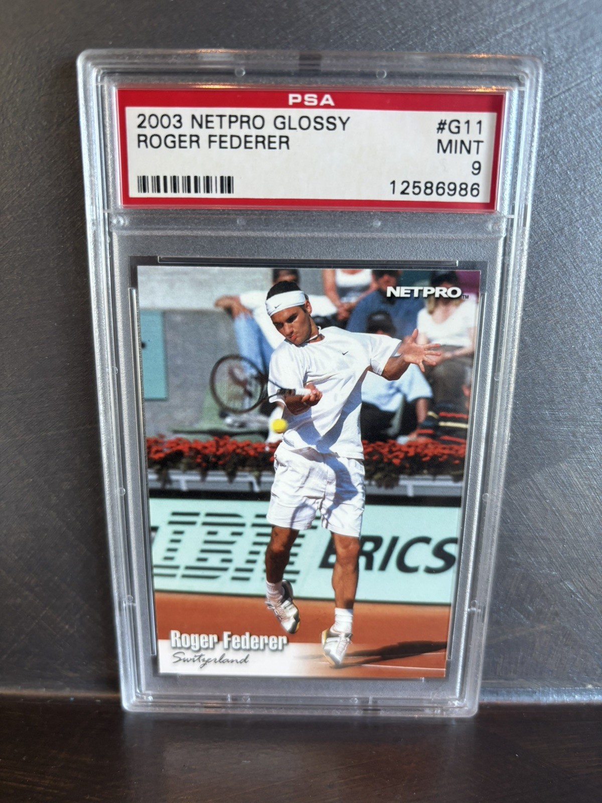 2003 Netpro Glossy ROGER FEDERER ROOKIE #G11 PSA 9 MINT - LOW POP - RARE! RC