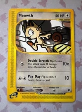 Meowth 121/165 - Expedition E-Reader Vintage WoTC 2002 Pokemon Card LP
