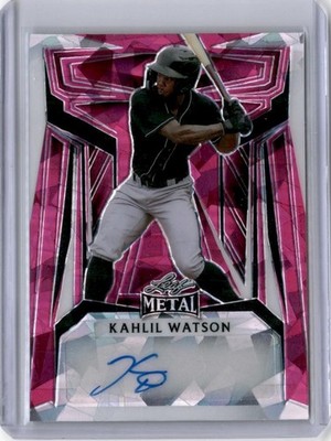 2023 Leaf Metal #BA-KW1 Kahlil Watson Autographs Crystal Pink #/5