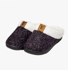 Women  s Plush Memory Foam Slippers Fleece Lined Rubber Sole, Purple Size 5-6 NWT