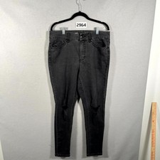 Seven7 Jeans Womens 12 Gray Denim Cotton Stretch Tummyless High Rise Skinny Leg