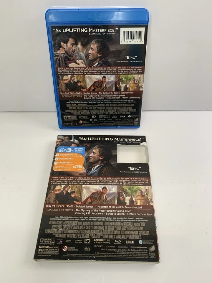 Risen (Blu-ray Disc, 2016) With Slipcover and Special Features - Joseph Fiennes Foto 2 de 4