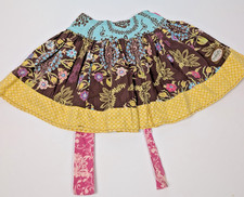 Persnickety Girls Multi-color Paisley/Floral Fit/Flare Tie Skirt Size L 5/6y