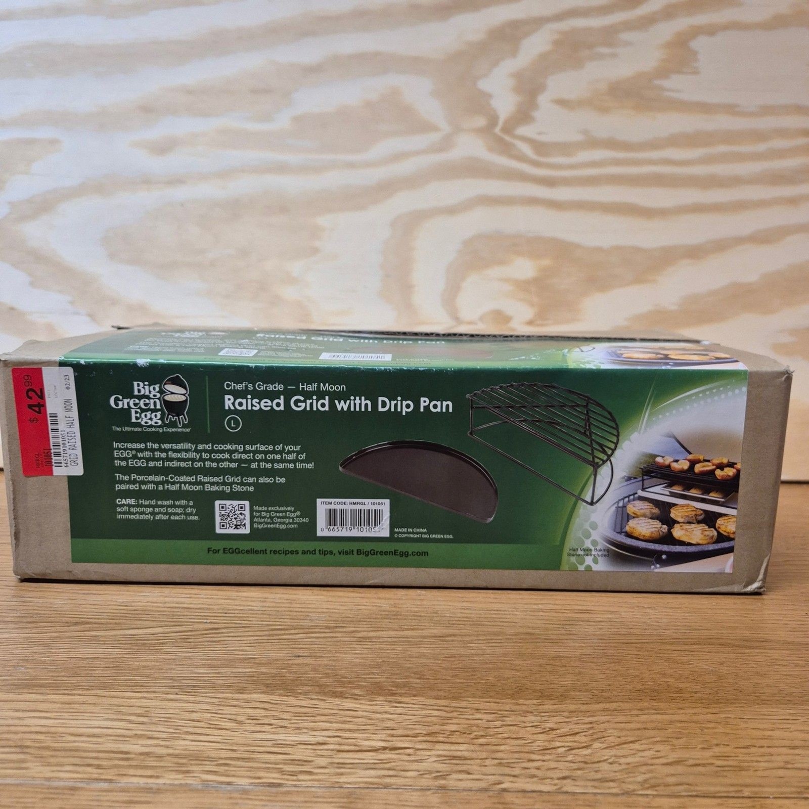 Big Green Egg Half Moon Raised Grid with Drip Pan L XL XXL NEW #101051