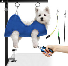 Foldable Dog Grooming Arm with Clamp: Adjustable Height 26"-40", Dog Grooming