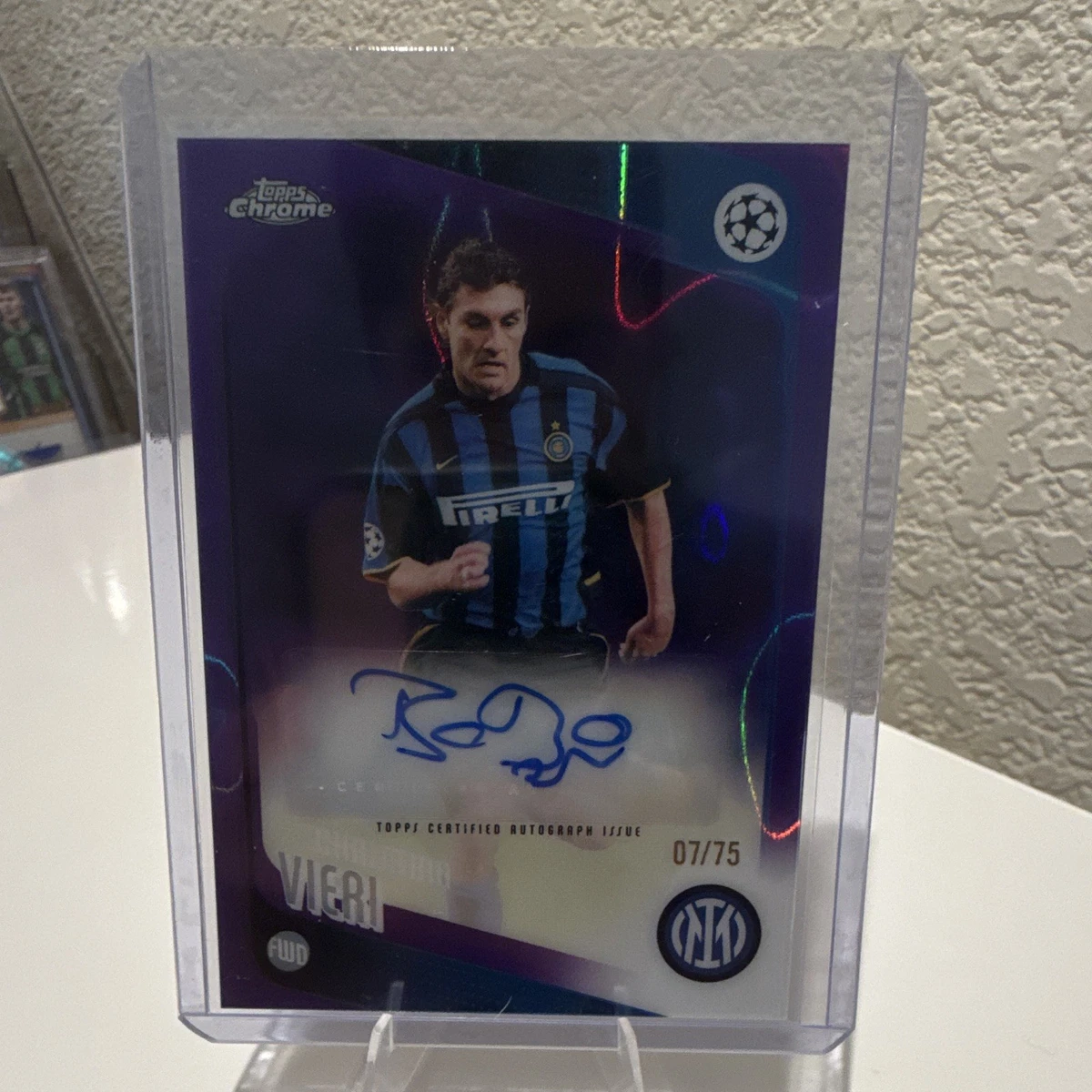 Christian Vieri Autographed Soccer Sports Trading Cards 