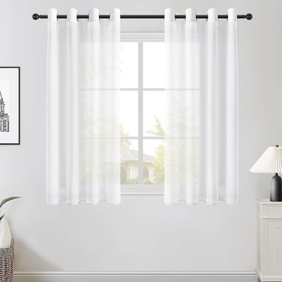 Gardinen Kurz Vorhang Transparent Stores Gardine Schals mit Ösen Voile Curtains 