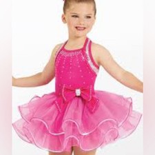 Weissman Pass By Me 12220 Radiant Pink halter Dance Costume SZ SC spring recital