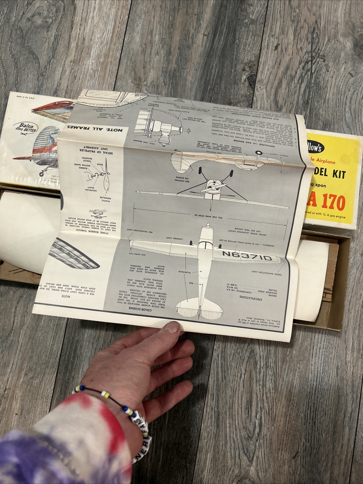 1961 GUILLOWS CESSNA 170 BALSA WOOD MODEL AIRPLANE KIT #302 J New Open Box