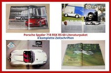 Porsche Spyder 718 RSK RS 60 Literaturpaket - 4 komplette Zeitschriften