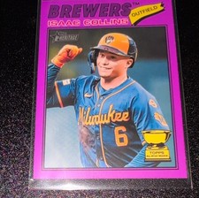 Topps 2025 Heritage Purple Isaac Collins #102 Milwaukee Brewers Rookie Card