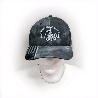 Don't Tread On Me 2nd Amendment Kryptex Embroidered Outdoor Cap Hat Black Grey